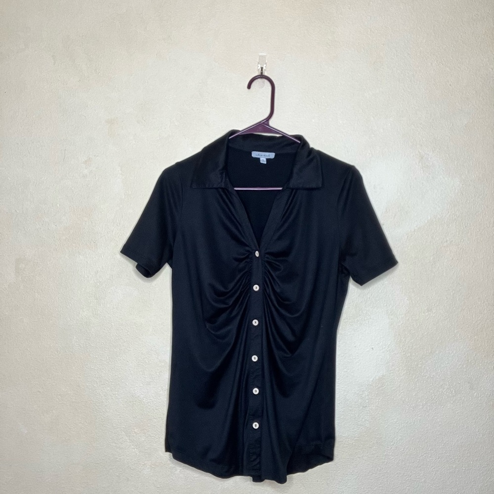 Black Button-Up Women's Top